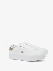 Lacoste White Ziane Platform Trainers - Image 2 of 6