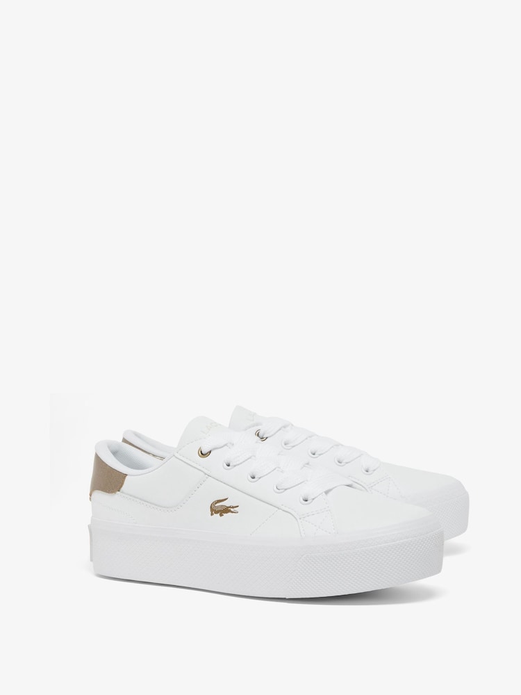 Lacoste White Ziane Platform Trainers - Image 2 of 6
