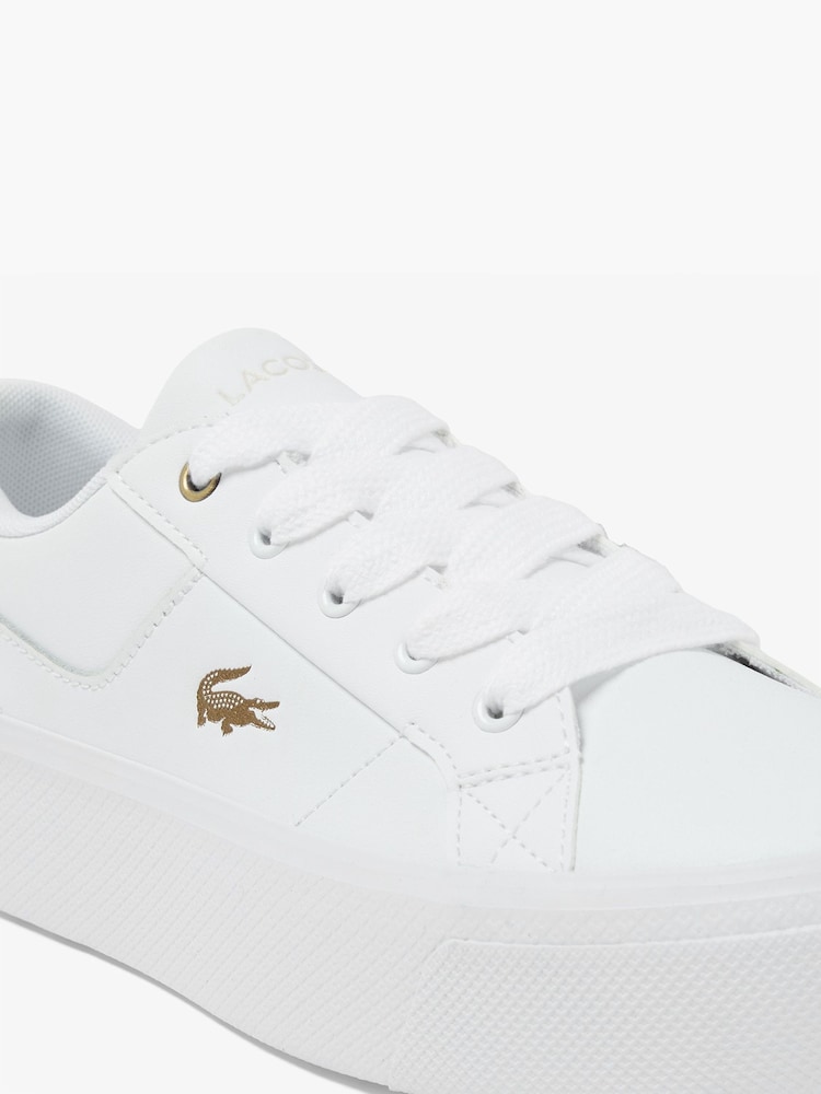 Lacoste White Ziane Platform Trainers - Image 6 of 6