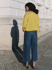 Citrine Yellow Smart Knit Button Up Pocket Bomber Cardigan - Image 3 of 7