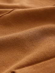 Tan Brown Smart Knit Button Up Pocket Bomber Cardigan - Image 7 of 8