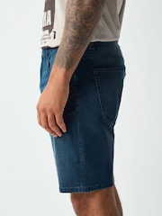 Steel Blue Slim Fit Stretch Denim Shorts - Image 4 of 6