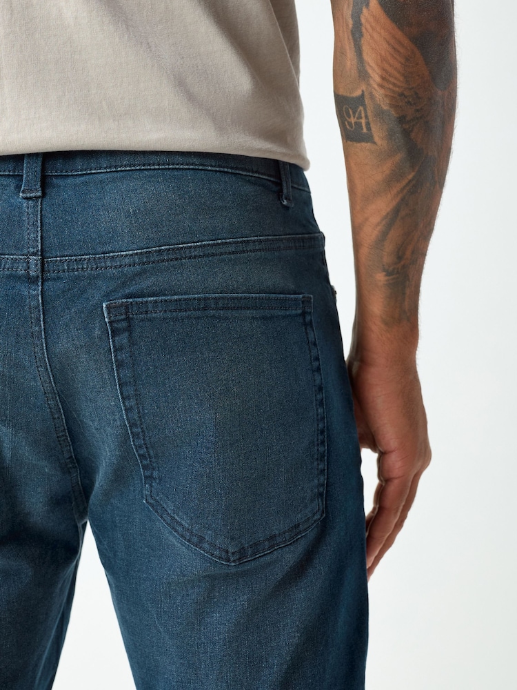 Steel Blue Slim Fit Stretch Denim Shorts - Image 6 of 6