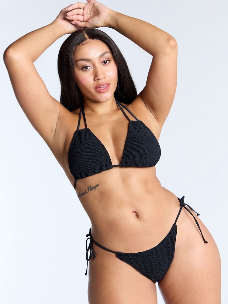 Boux Avenue Ibiza Texture Triangle Black Bikini Top - صورة 1 من 5 Boux Avenue Ibiza Texture Triangle Black Bikini Top - صورة 1 من 5