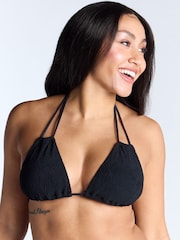 Boux Avenue Ibiza Texture Triangle Black Bikini Top - Image 4 of 5