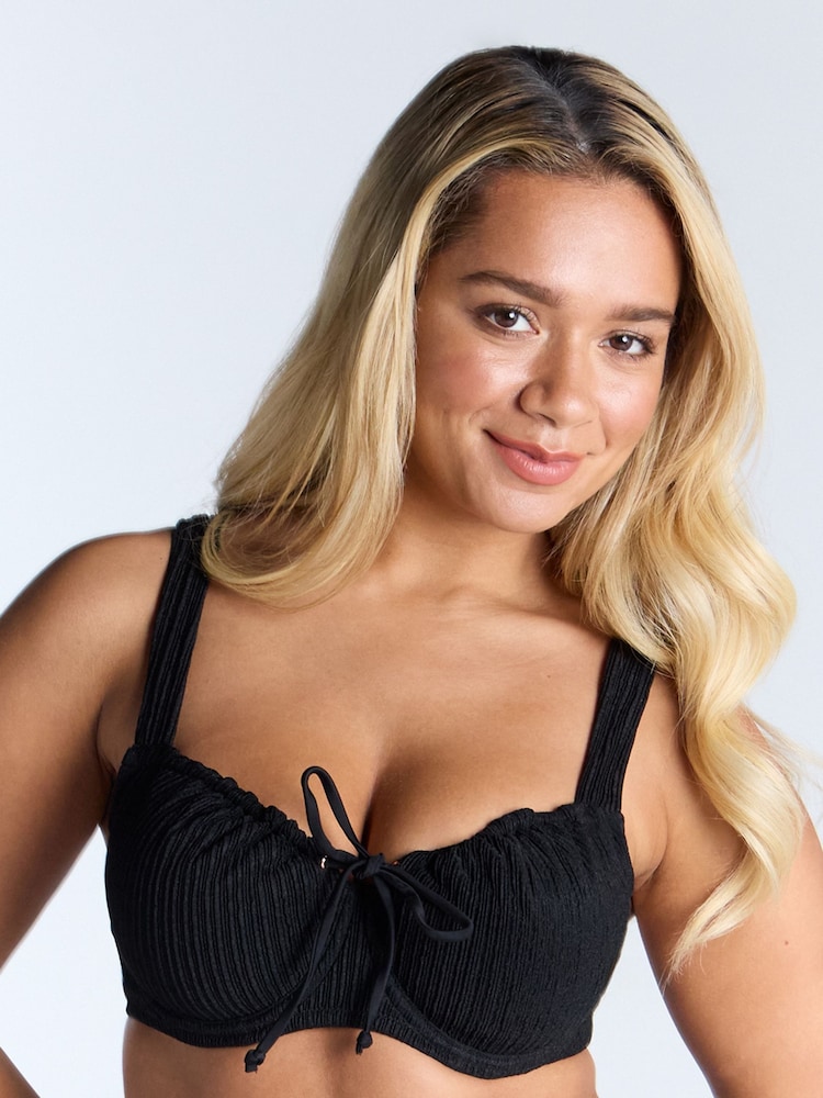 Preto - Boux Avenue Amalfi Texture Bikini Top - Imagem 1 de 2
