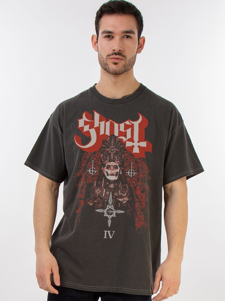 Brands In Grey Ghost Stained Glass Vintage Music T-Shirt - Image 1 of 4