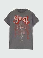 Brands In Grey Ghost Stained Glass Vintage Music T-Shirt - Image 3 of 4