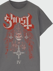 Brands In Grey Ghost Stained Glass Vintage Music T-Shirt - Image 4 of 4