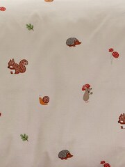 Catherine Lansfield Cream Fox and Woodland Friends Fitted Sheet - Image 2 of 2
