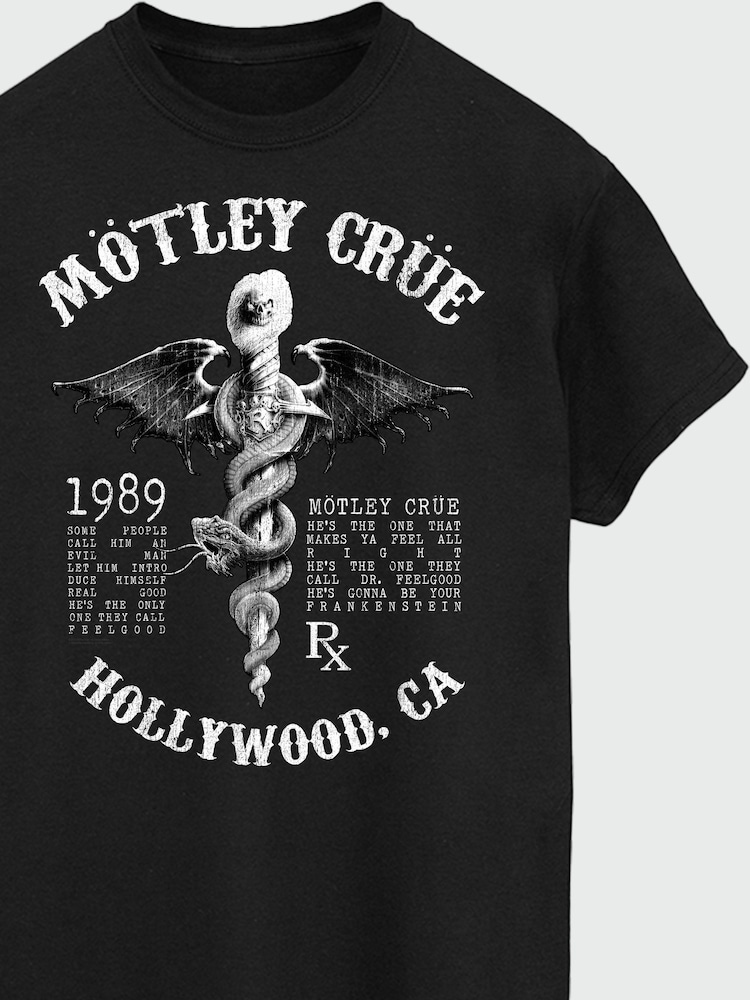 Brands In Black Motley Crue Hollywood Music T-Shirt - Image 4 of 4