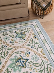 Nina Campbell Green Floral Hand Knotted Wool Rug - Image 2 of 5