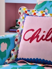 Eleanor Bowmer Multi Chill Slogan Needlepoint Cushion - Image 3 of 5