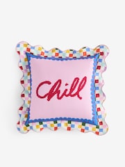 Eleanor Bowmer Multi Chill Slogan Needlepoint Cushion - Image 4 of 5