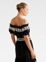 Forever New Black Blaire Embroidery Top - Image 2 of 5