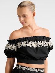 Forever New Black Blaire Embroidery Top - Image 3 of 5