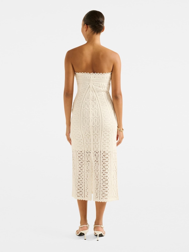 Forever New White Arianna Engineered Crochet Midi Dress - Image 2 of 4
