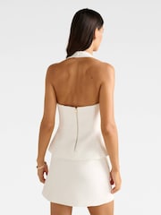 Forever New White Kendall Halter Neck Blouses - Image 2 of 5