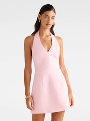 Forever New Pink Ricki Halter Neck Hook and Eye Mini Dress - Image 1 of 5