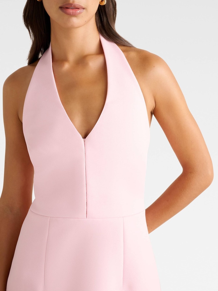 rodna halter dress Zapaka Kvinnor Rodna Halter hals A-linje Chiffong Junior Brudtärna Klänning  med Ruffles – ZAPAKA SE main image 0