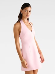 Forever New Pink Ricki Halter Neck Hook and Eye Mini Dress - Image 4 of 5