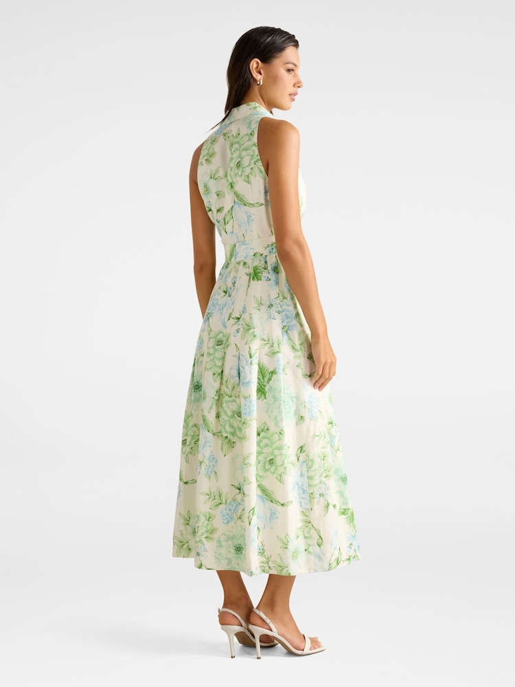 Forever New Cream Lindsey Tennis Contains Linen Dress - Image 2 of 4