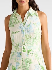 Forever New Cream Lindsey Tennis Contains Linen Dress - Image 3 of 4