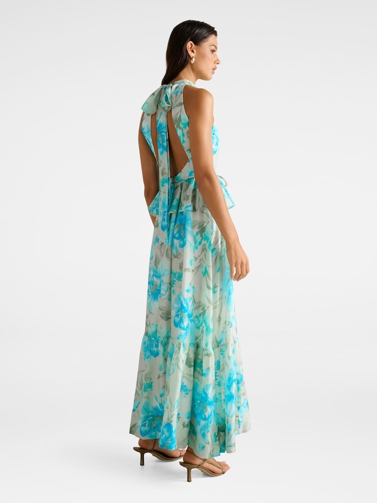 Forever New Serena Halter Neck Peplum Midi Dress Contains Linen - Imagen 2 de 4 Forever New Serena Halter Neck Peplum Midi Dress Contains Linen - Imagen 2 de 4