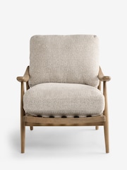 Textured Boucle Weave Mid Natural Hampton Wooden Accent Chair - Image 2 of 4