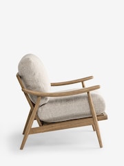 Textured Boucle Weave Mid Natural Hampton Wooden Accent Chair - Image 3 of 4