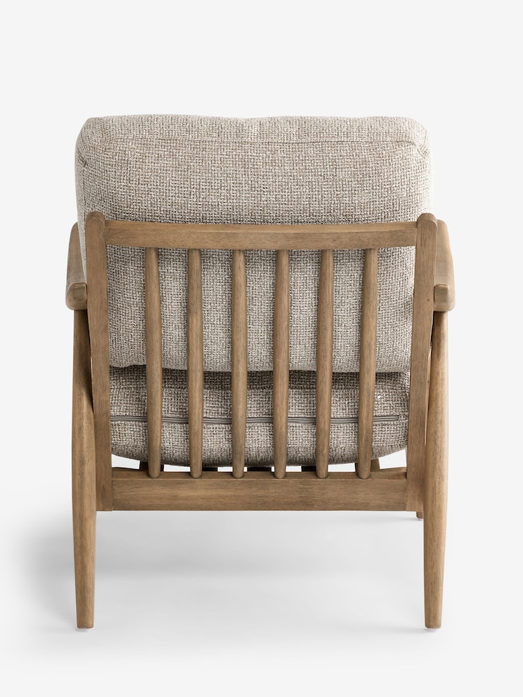 Textured Boucle Weave Mid Natural Hampton Wooden Accent Chair - Image 4 of 4