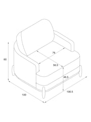 Alaska Faux Fur Taupe Natural Ellison Snuggle Chair - Image 3 of 10