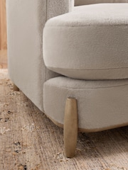 Alaska Faux Fur Taupe Natural Ellison Snuggle Chair - Image 5 of 10