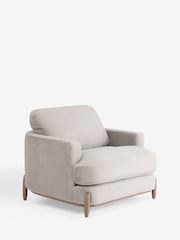 Alaska Faux Fur Taupe Natural Ellison Snuggle Chair - Image 6 of 10