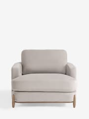 Alaska Faux Fur Taupe Natural Ellison Snuggle Chair - Image 7 of 10