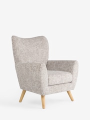 Multi Chenille Check Mink Brown Wilson Large Highback Armchair - Image 1 of 4