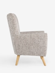 Multi Chenille Check Mink Brown Wilson Large Highback Armchair - Image 3 of 4