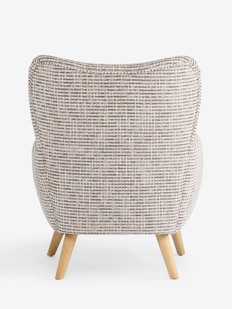 Multi Chenille Check Mink Brown Wilson Large Highback Armchair - Image 4 of 4