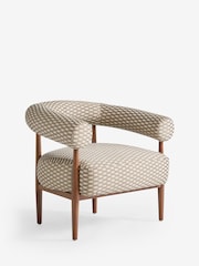 Metallic Broken Stripe Natural and Black Aire Wooden Accent Chair - Image 2 of 8