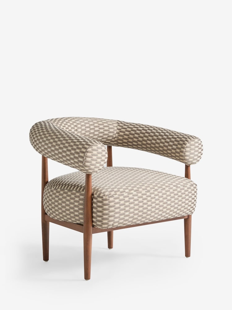 Metallic Broken Stripe Natural and Black Aire Wooden Accent Chair - Image 2 of 8