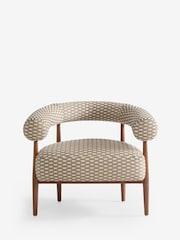 Metallic Broken Stripe Natural and Black Aire Wooden Accent Chair - Image 5 of 8