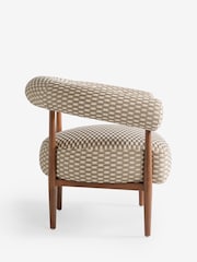 Metallic Broken Stripe Natural and Black Aire Wooden Accent Chair - Image 6 of 8