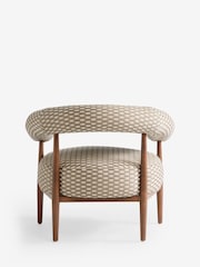 Metallic Broken Stripe Natural and Black Aire Wooden Accent Chair - Image 7 of 8