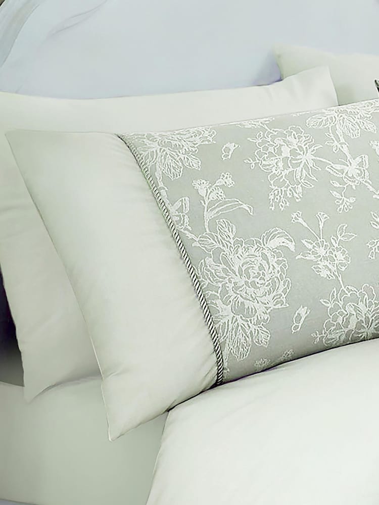 Dreams & Drapes Green Jasmine Jacquard Duvet Cover Set - Image 2 of 3 Dreams & Drapes Green Jasmine Jacquard Duvet Cover Set - Image 2 of 3