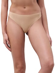 Chantelle One Size Soft Stretch Seamless Nude Thongs 3 Pack - Image 2 of 3