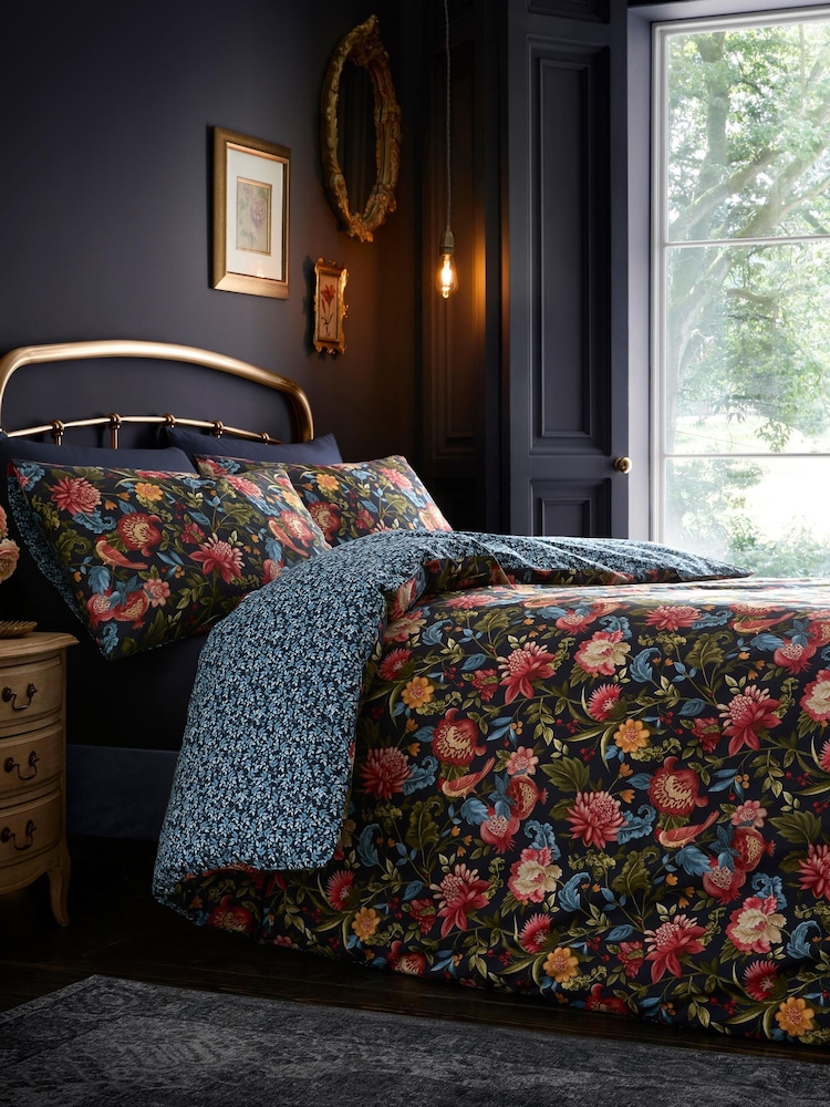 Dreams & Drapes Navy Bejewelled Duvet Cover Set - Image 1 of 4