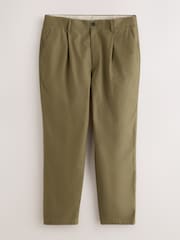 Khaki Green Relaxed Fit Cotton Blend Suit Trousers - Image 5 of 9