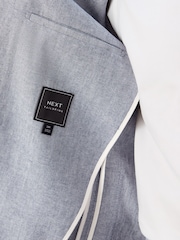Chambray Blue Relaxed Fit Cotton Suit Jacket - Image 11 of 12