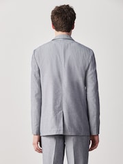 Chambray Blue Relaxed Fit Cotton Suit Jacket - Image 3 of 10