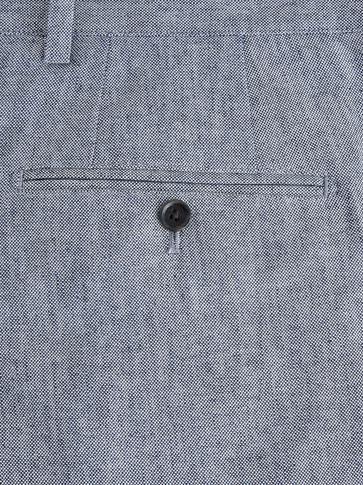 Chambray Blue Relaxed Fit Cotton Suit Trousers - Image 9 of 9